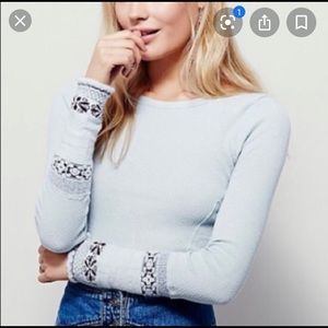Free People Light Blue Thermal